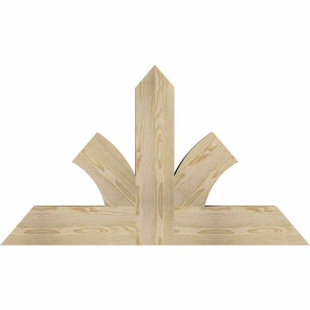 Ekena Millwork Richland Rough Sawn Timber Gable Bracket, Douglas Fir, 48"W x 28"H x 4"D x 6"F, 14/12 Pitch GBW048X28X0406RIC00RDF
